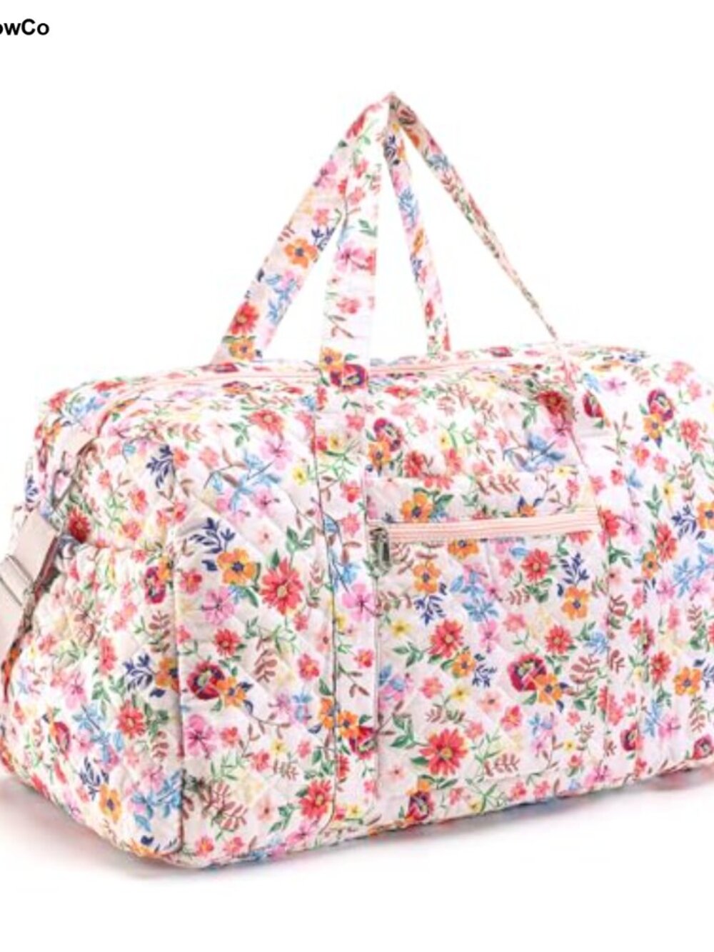 Large Quilted Travel Duffle Bag for Women Cotton Floral Weekend Gym Bag